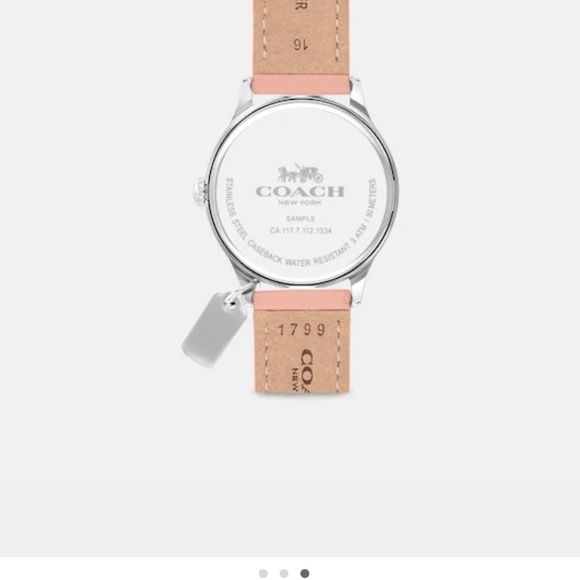 Coach pink leather watch